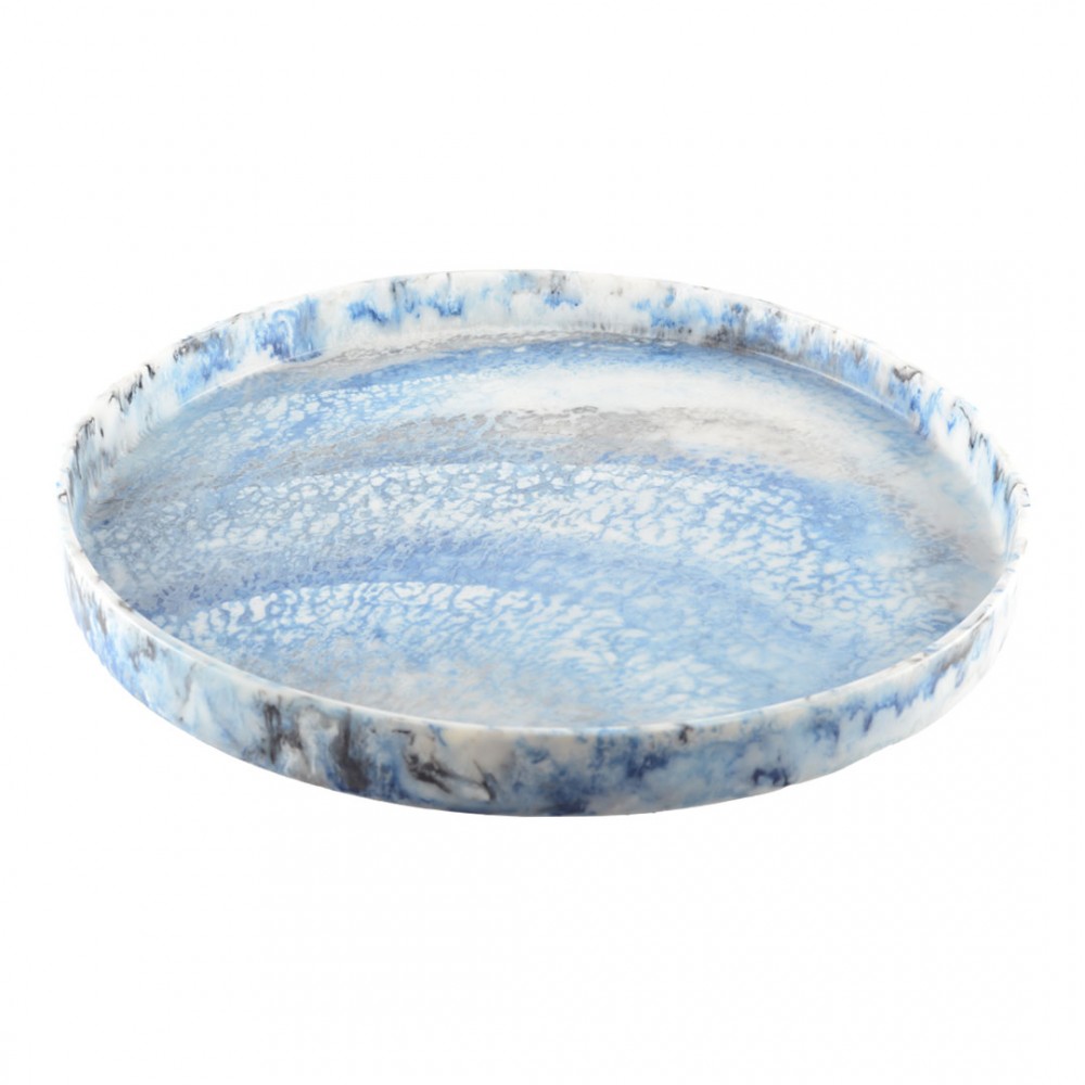 Round tray - resin cloud blue