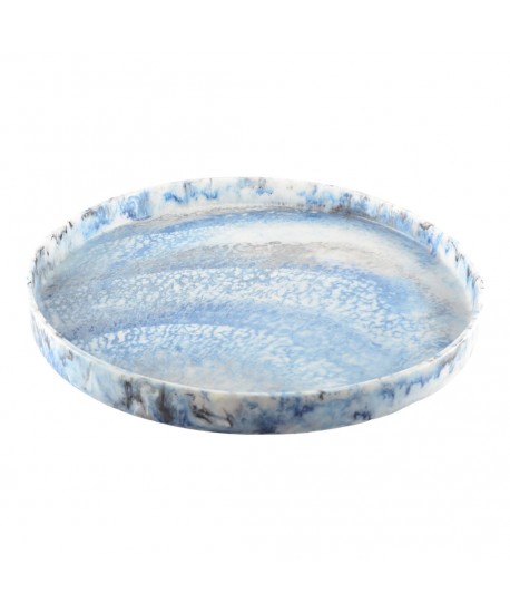 Round tray - resin cloud blue