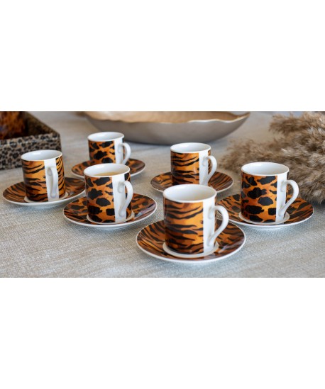 Safari coffee cups - set of 6