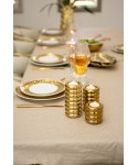 Golden ceramic candleholders - set of 3