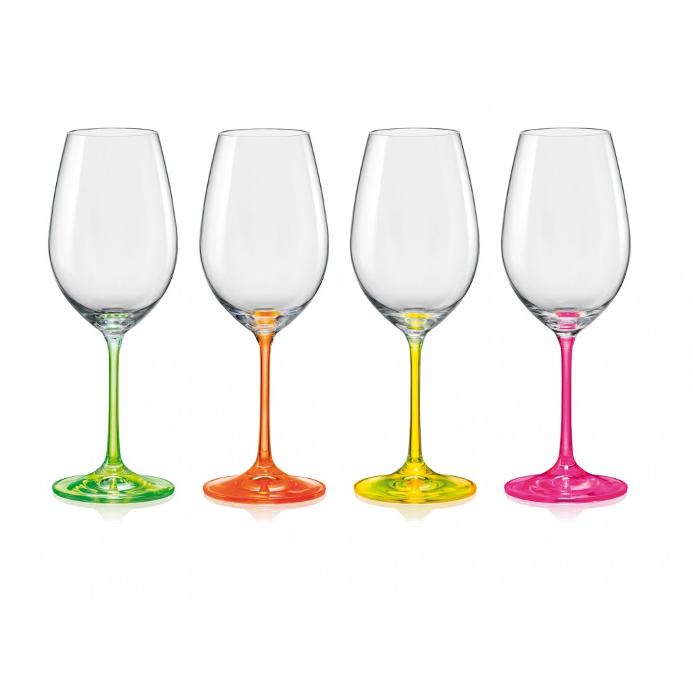Verres à vin néon 350ml - lot de 4