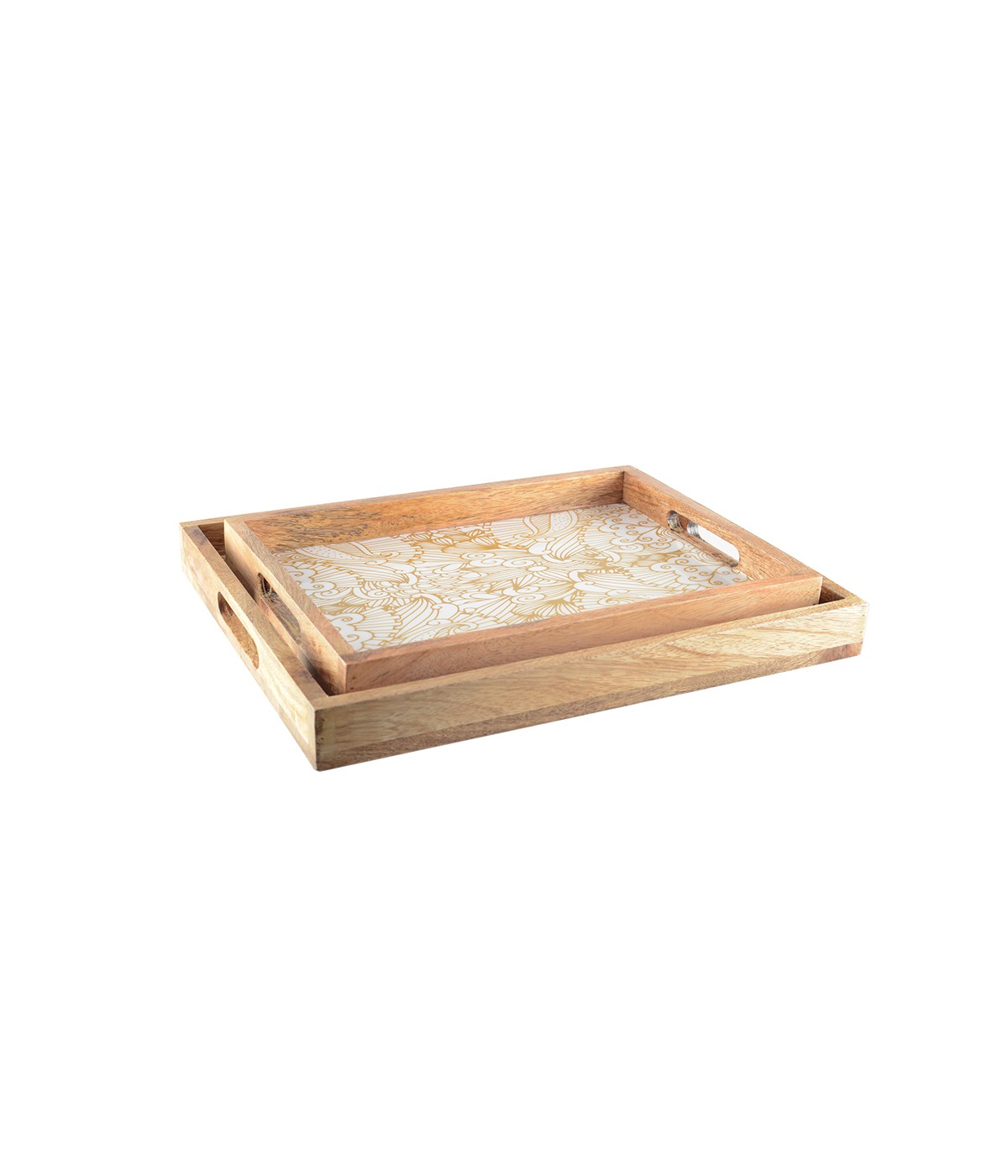 Plateaux abstraits rectangulaires - lot de 2