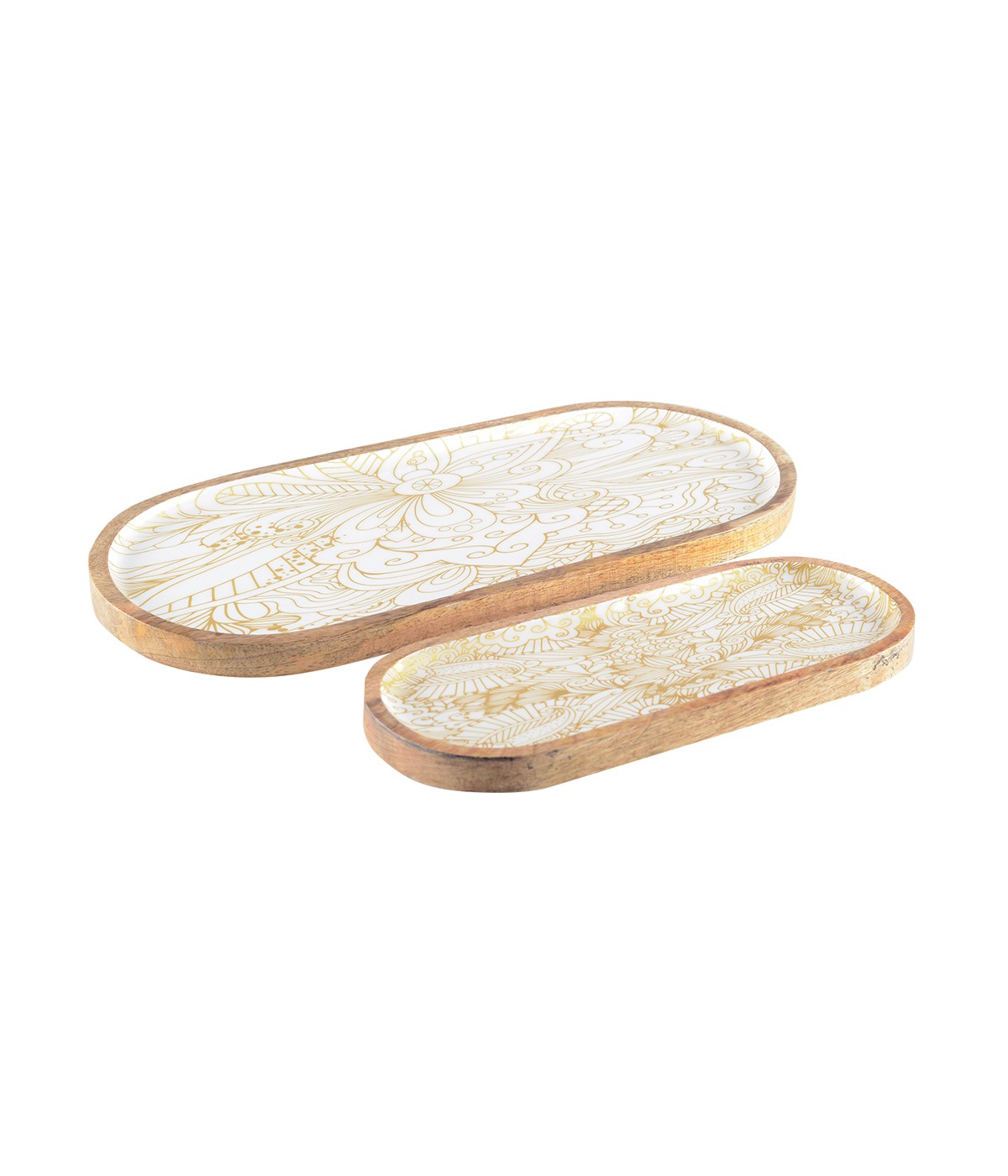 Plateaux abstraits ovales - lot de 2