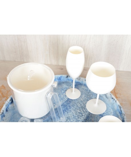 Round tray - resin cloud blue