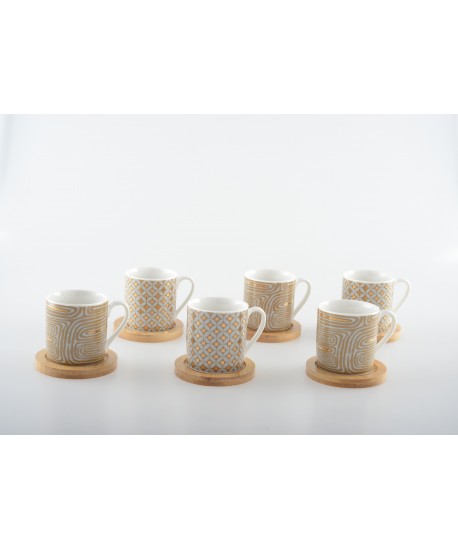 Tasses et sous tasses Cancún - lot de 6