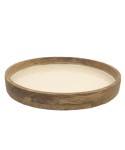Plateau blanc en bois manguier 40x40x4cm