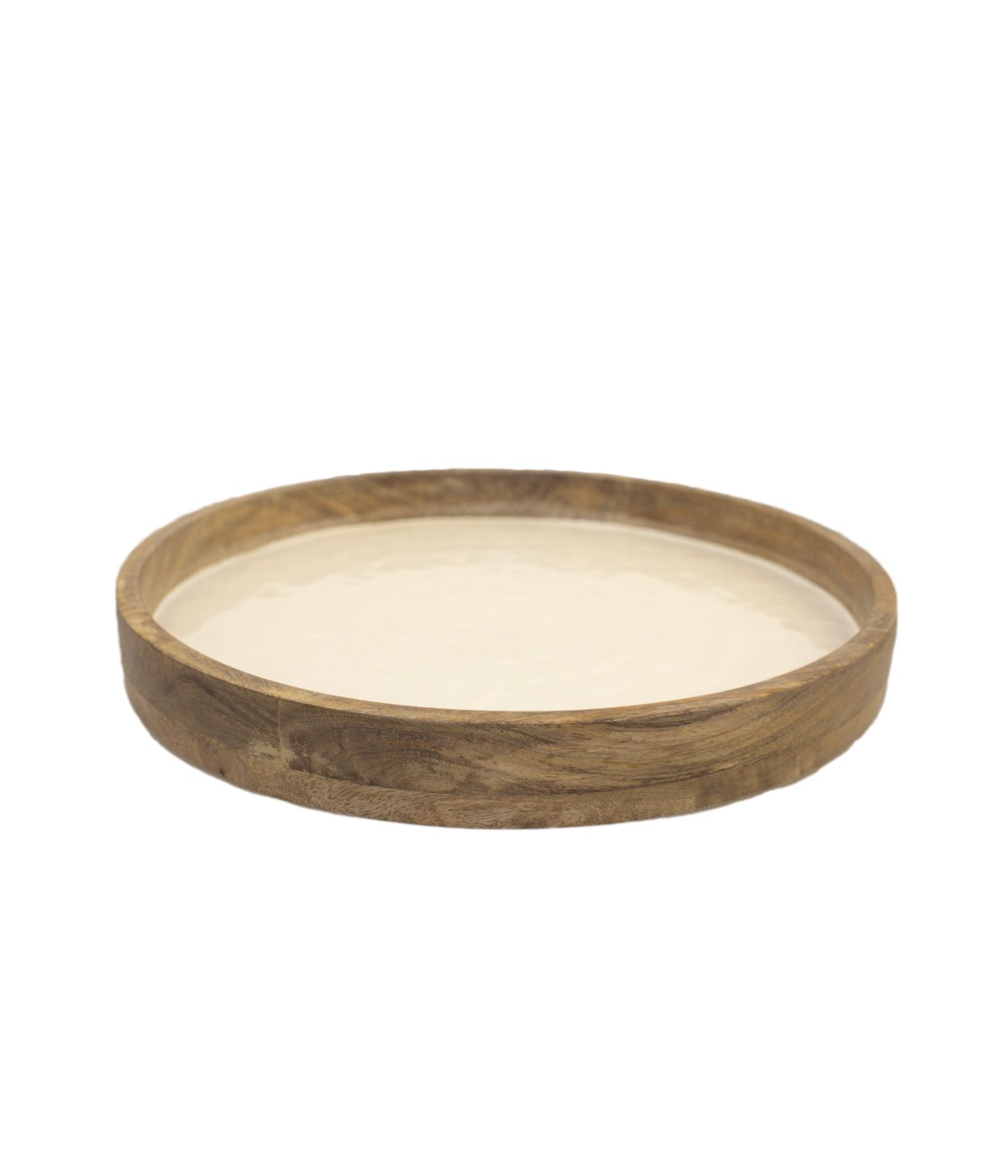 Plateau blanc en bois manguier 40x40x4cm