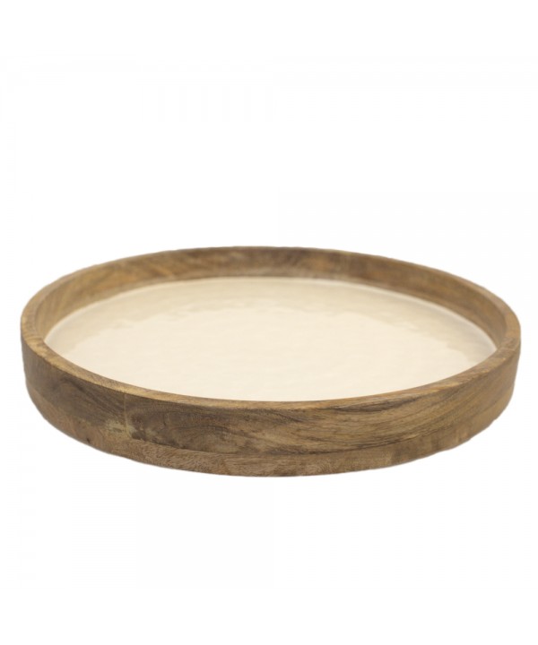 White mango wood tray 40x40x4cm