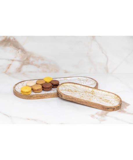 Plateaux abstraits ovales - lot de 2