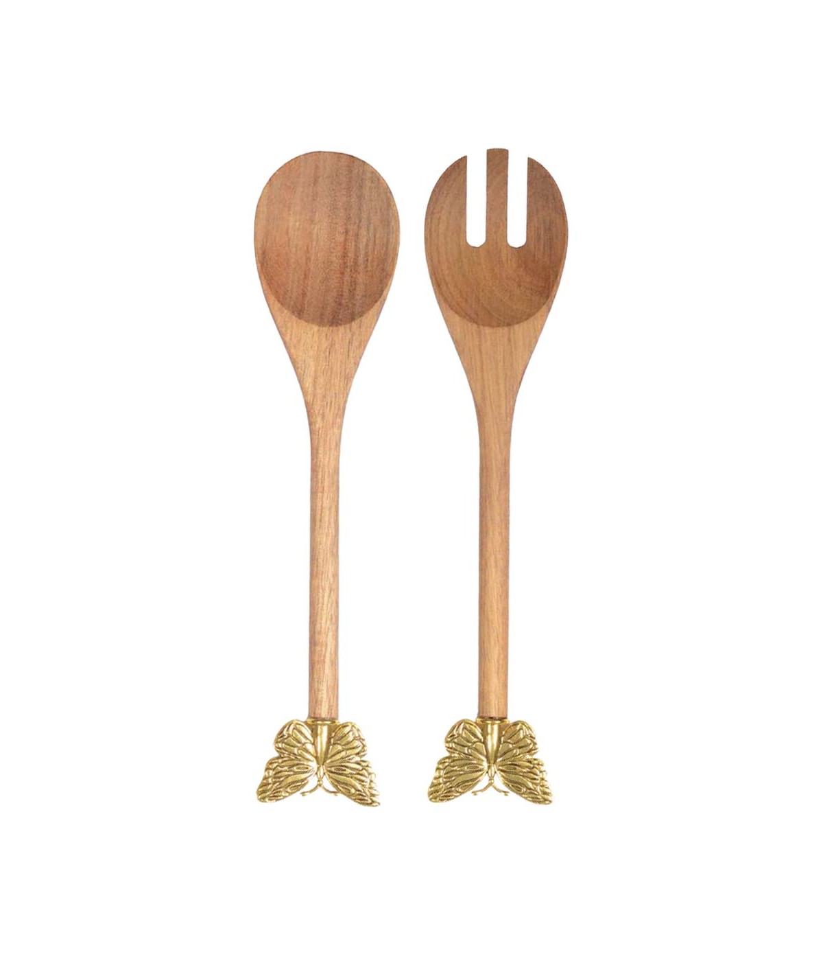 Couverts à salade papillon doré