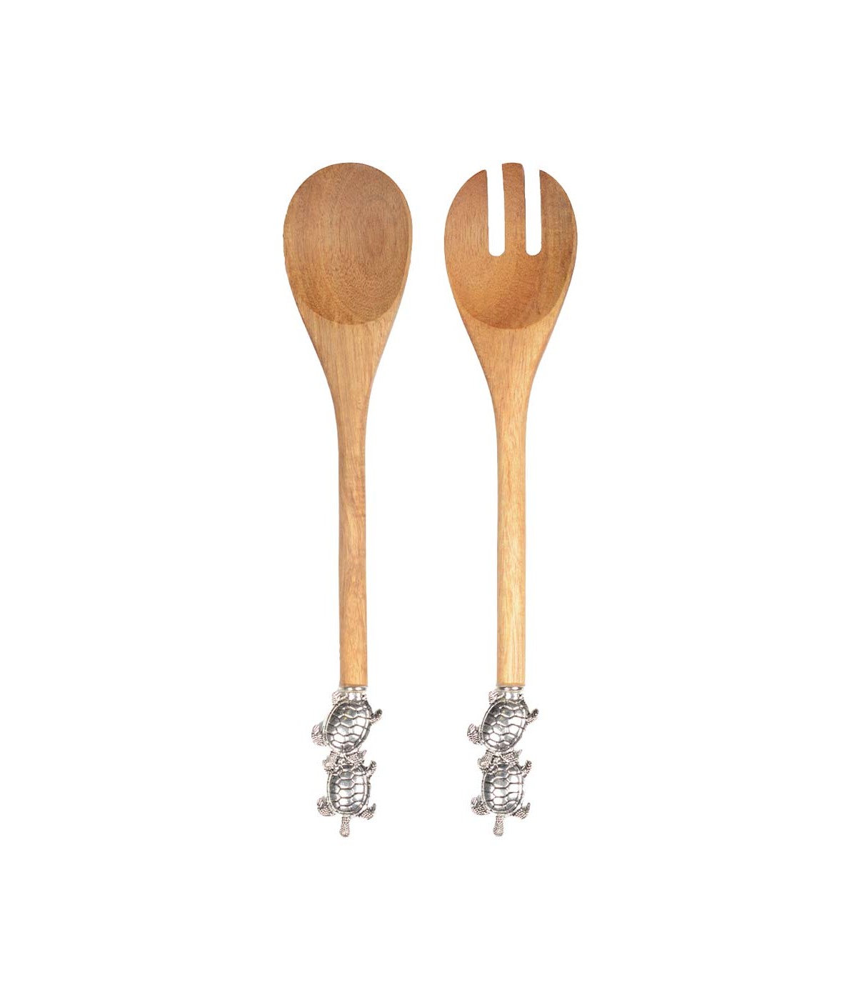 Couverts à salade tortues argent