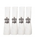 Lot de 4 ronds de serviettes tortues argent