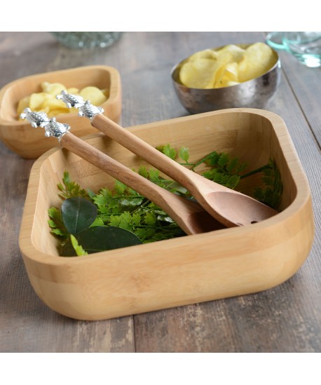 Couverts à salade tortues argent