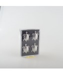 Lot de 4 ronds de serviettes tortues argent