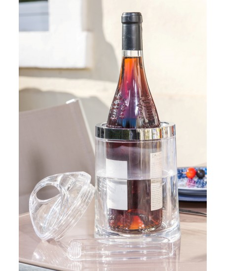 Seau à glaçons acrylique avec pince et couvercle