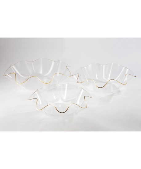 Coupe à fruits en acrylique 40 cm bord doré