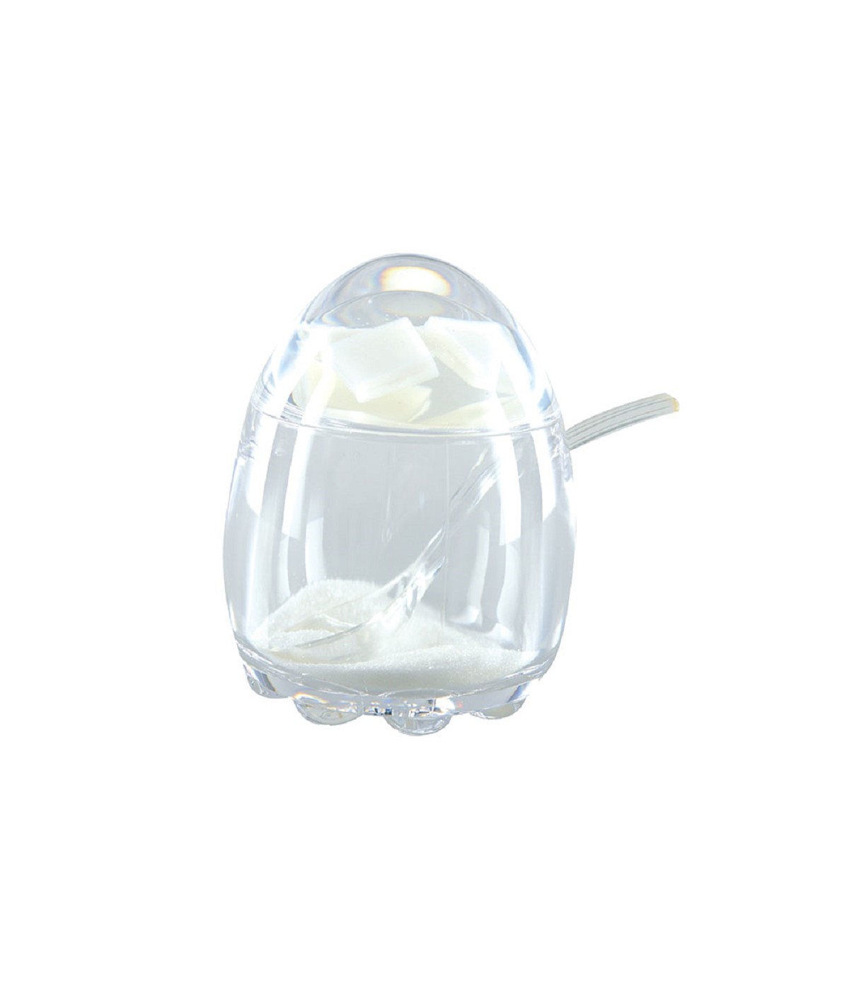 Acrylic sugar bowl with spoon 9x9x11.8cm