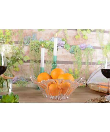 Acrylic flower-shaped fruit bowl 29.2x29.3x10.7cm