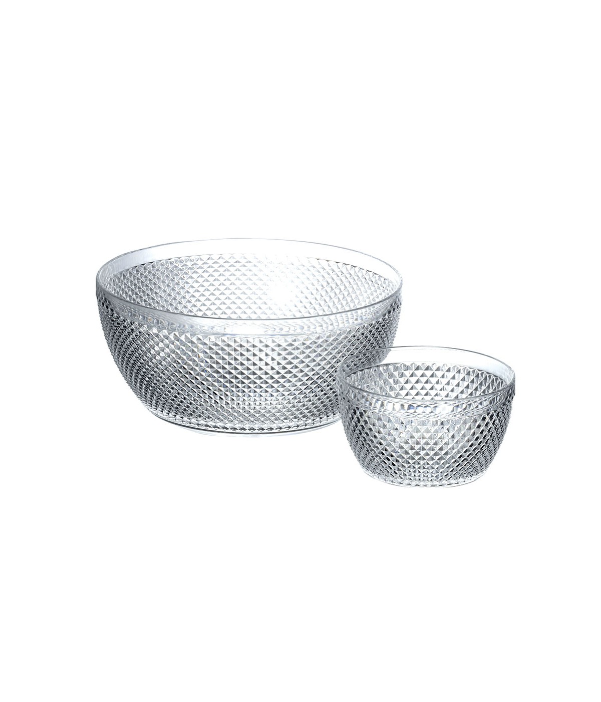 Transparent diamond acrylic salad bowl