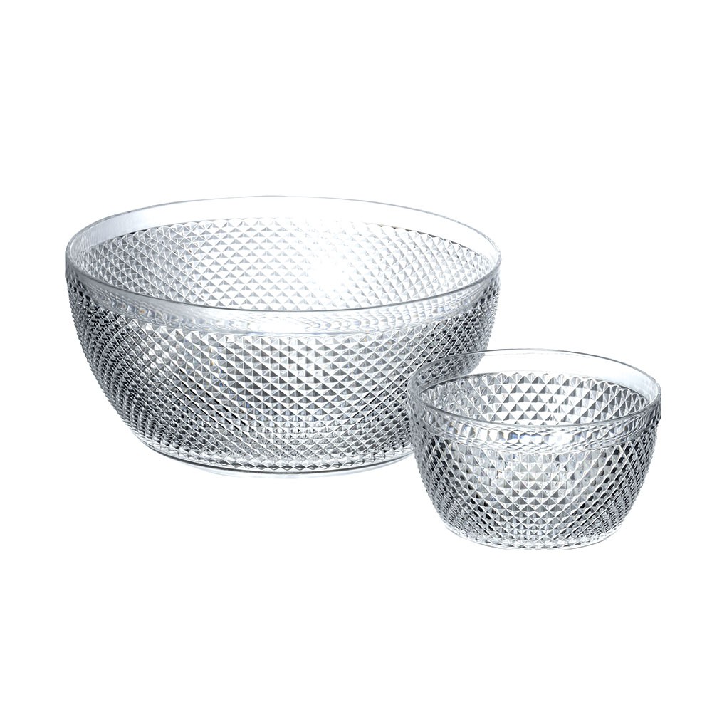 Transparent diamond acrylic salad bowl
