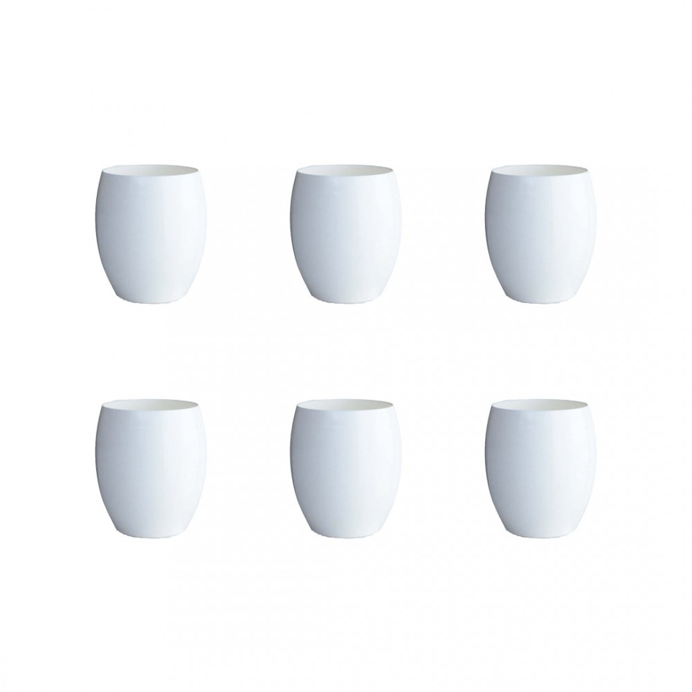 White low beer mugs in acrylic - set of 6