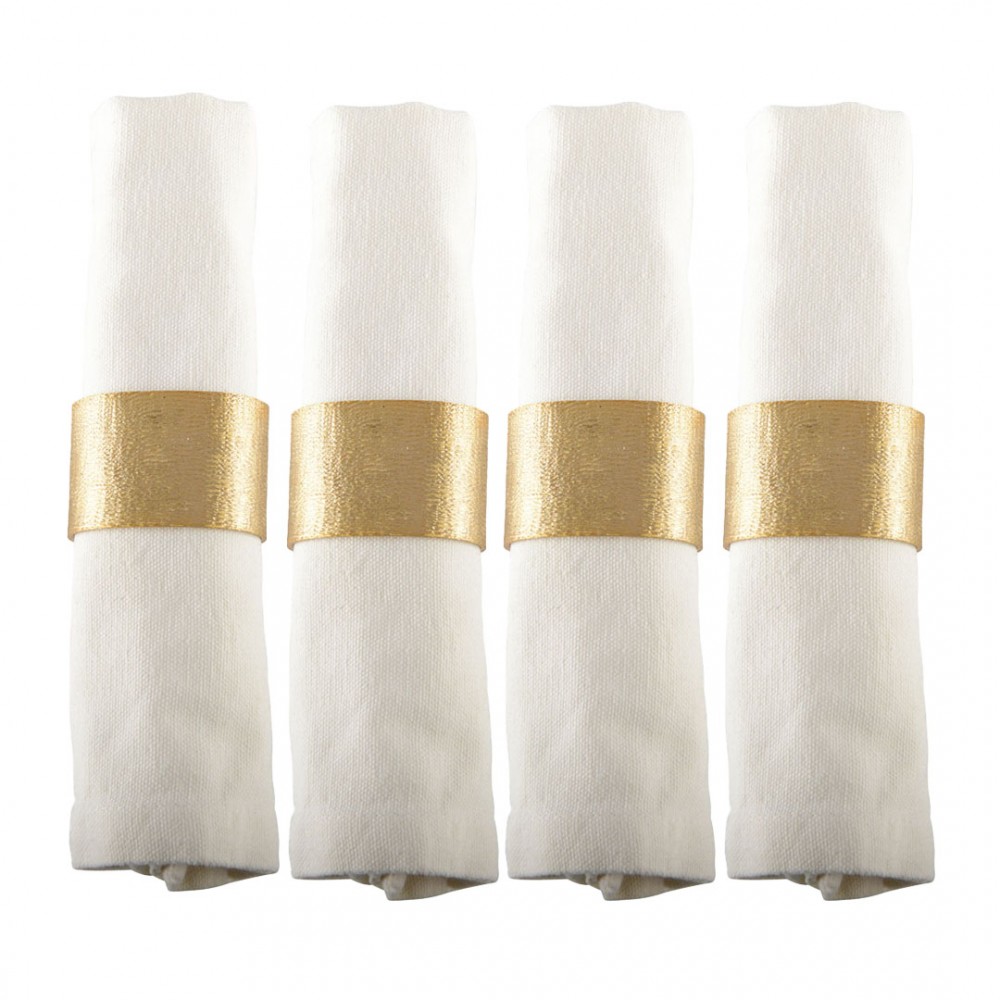 Gold oval napkin rings - set of 4