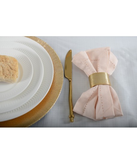 Lot de 4 ronds de serviettes ovales dorés