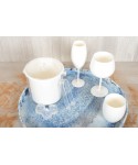 White low beer mugs in acrylic - set of 6