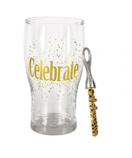 Verre à biere et décapsuleur CELEBRATE en coffret