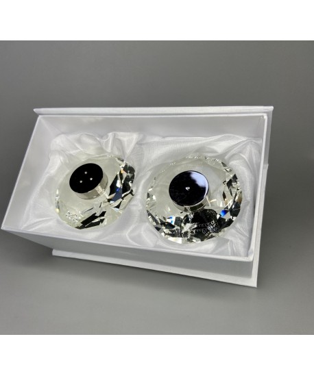 Salière et poivrière cristal 7 cm