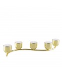 Gold twisted 5-light tealight candelabra