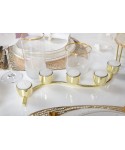 Gold twisted 5-light tealight candelabra