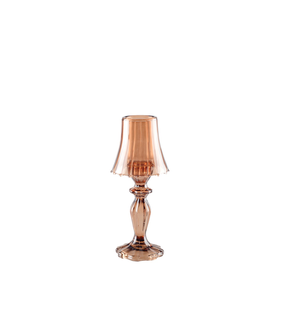 Brown glass pedestal candlestick 10x10x24.5cm