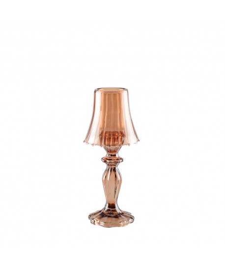 Brown glass pedestal candlestick 10x10x24.5cm