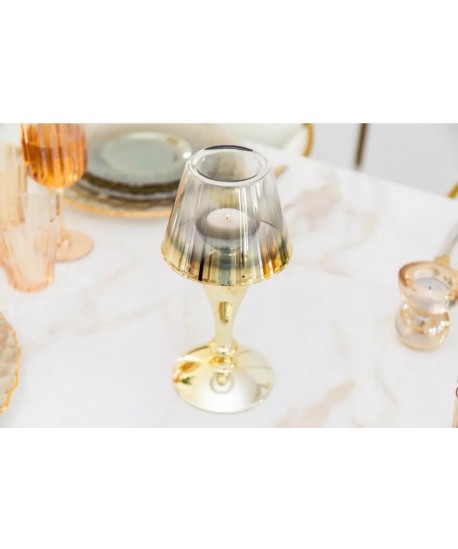 Gold pedestal candlestick 12.5x12.15x25cm