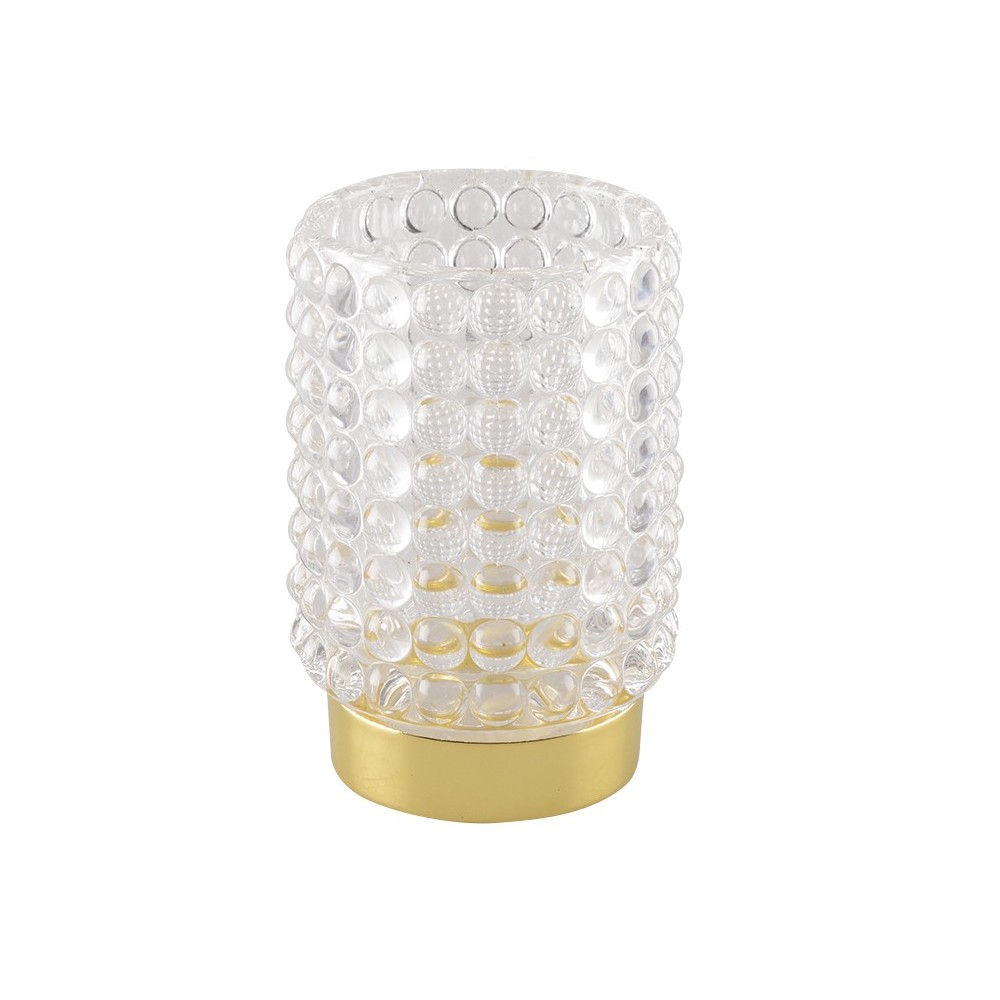Bubble candlestick with gold pedestal height 13cm