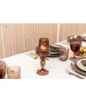 Brown glass pedestal candlestick 10x10x24.5cm