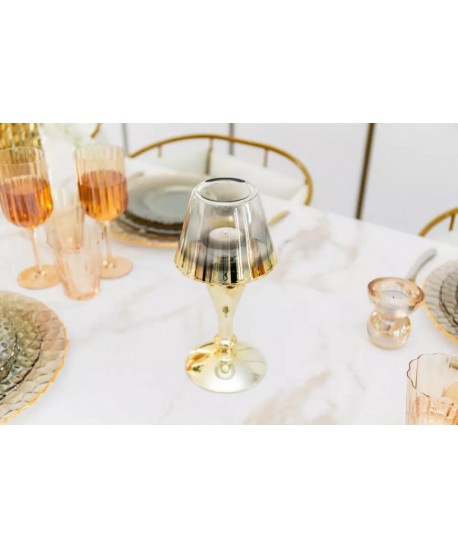 Gold pedestal candlestick 12.5x12.15x25cm