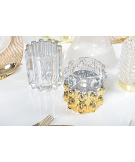 Striped half-gold candlestick