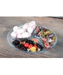 Plat 3 compartiments rond en verre