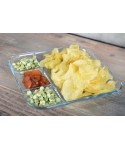 Plat 4 compartiments carré en verre