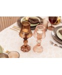 Brown glass pedestal candlestick 10x10x24.5cm