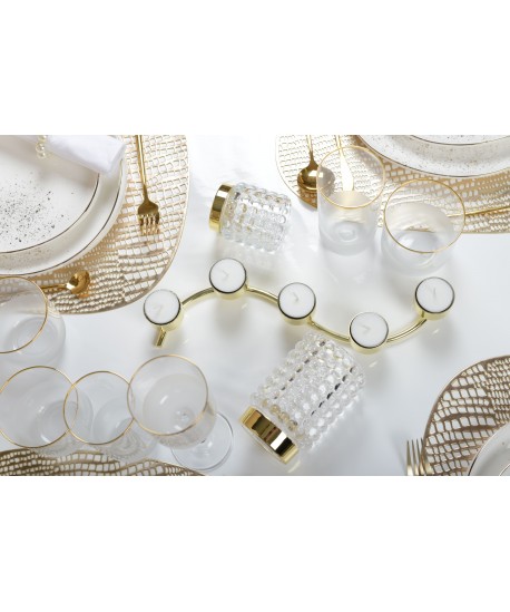 Bubble candlestick with gold pedestal height 13cm