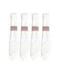Rectangular napkin rings peach - set of 4