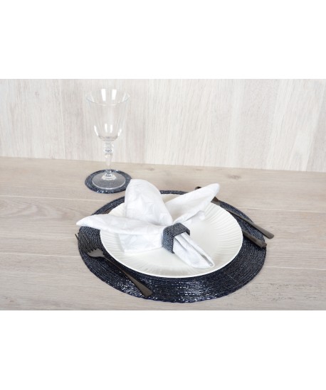 Dark blue pearl coasters - set of 6