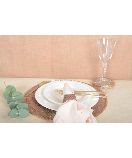 Dessous de verre perle pêche - lot de 6