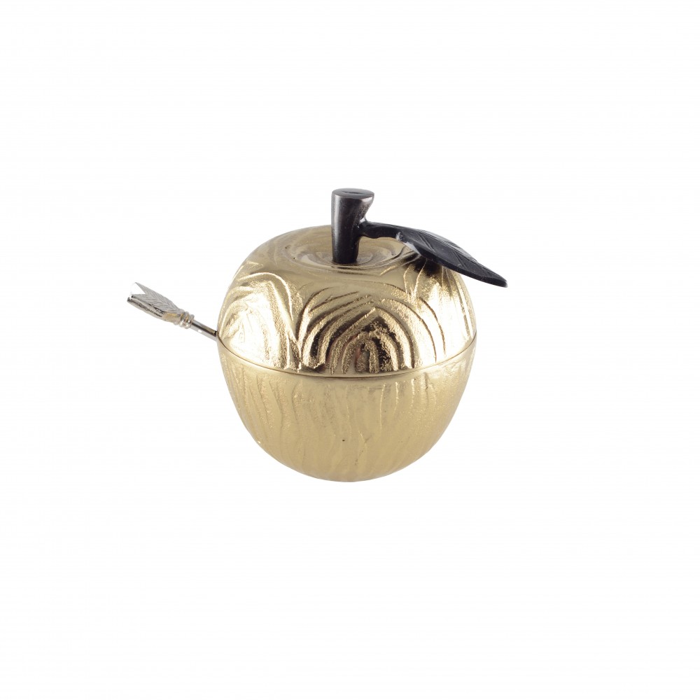 Pot a sucre forme pomme doré