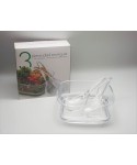 Square salad bowl and acrylic salad servers
