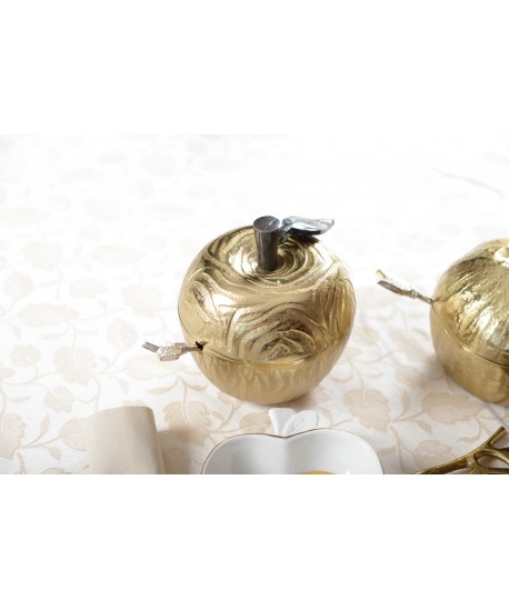 Pot a sucre forme pomme doré