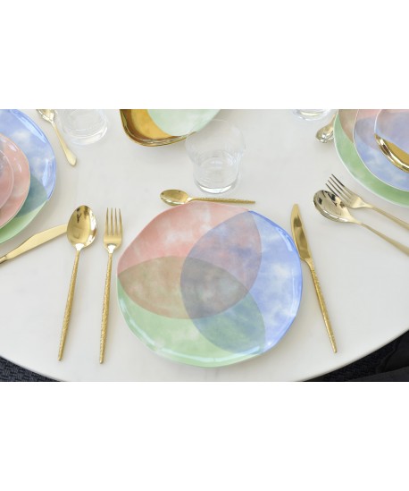 Assiette plate tricolore-Paradise